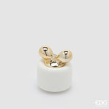 edg enzo de gasperi edg enzo de gasperi candela di natale fiocco h 10 cm d 85 cm frangipani bianco oro ean 8059824544247