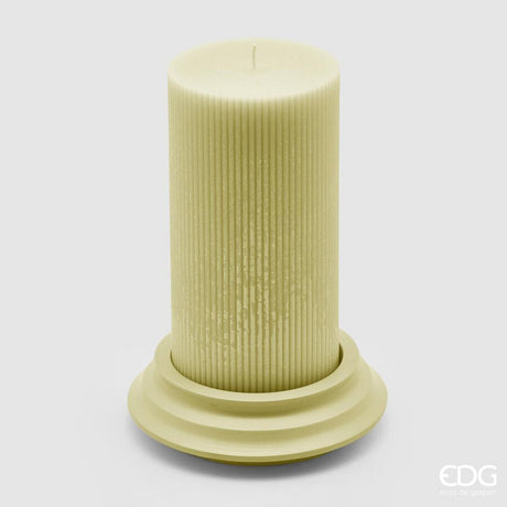 edg enzo de gasperi edg enzo de gasperi candela dorica con piatto h 20 cm d 10 cm light yellow ean 8059824120649