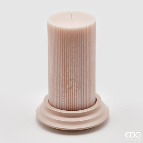 edg enzo de gasperi edg enzo de gasperi candela dorica con piatto h 20 cm d 10 cm pale pink ean 8059824059888