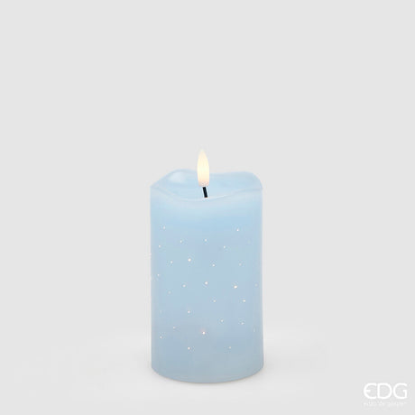 edg enzo de gasperi edg enzo de gasperi LED-Kerze „Starry“ mit Kerzenhalter, H 125 cm, D 75 cm, IP20, hellblau, EAN 8059824475794