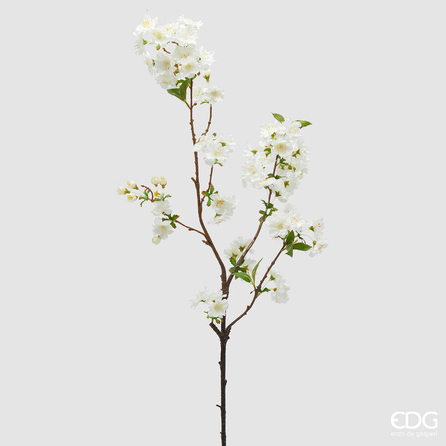 edg enzo de gasperi edg enzo de gasperi ciliegio ramo con foglie h 90 cm pianta artificiale colore bianca ean 8059824610102