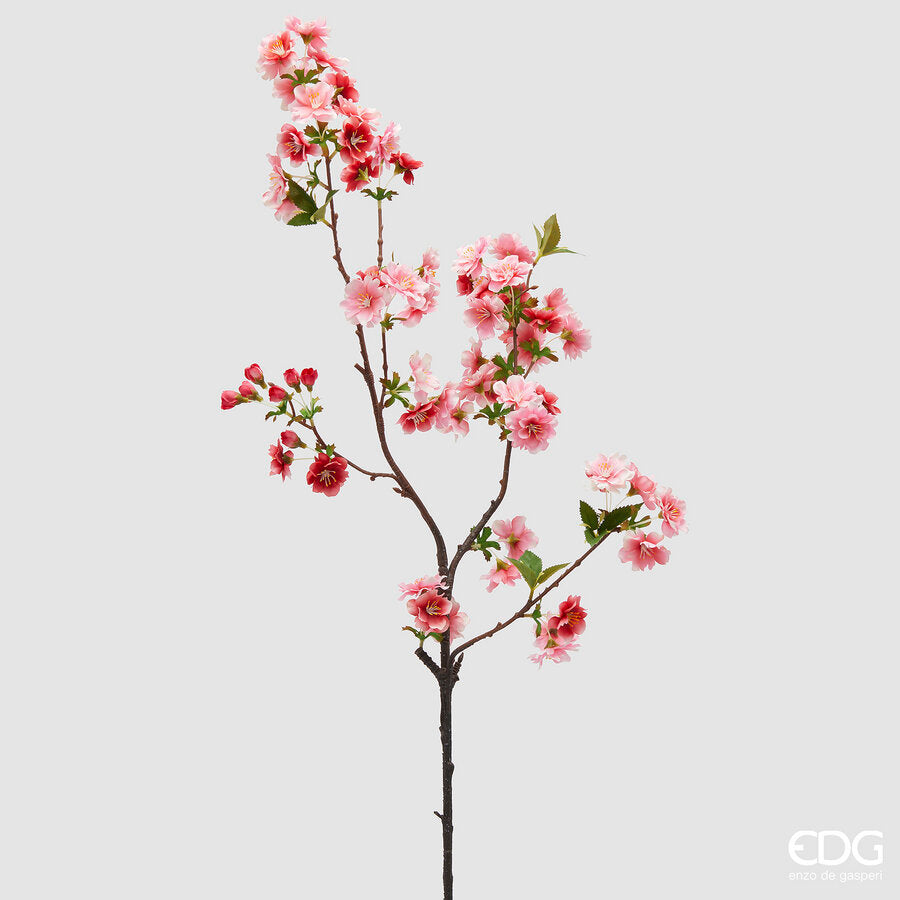 edg enzo de gasperi edg enzo de gasperi ciliegio ramo con foglie h 90 cm pianta artificiale rosa scuro ean 8059824610140