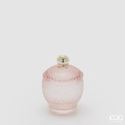 EDG Enzo De Gasperi Contenitore Decorativo Micro Quadretti Bombato H 11,5 Cm D 8,5 Cm Rosa
