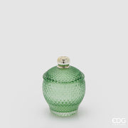 EDG Enzo De Gasperi Contenitore Decorativo Micro Quadretti Bombato H 11,5 Cm D 8,5 Cm Verde