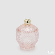 EDG Enzo De Gasperi Contenitore Decorativo Micro Quadretti Bombato H 14,5 Cm D 10,5 Cm Rosa