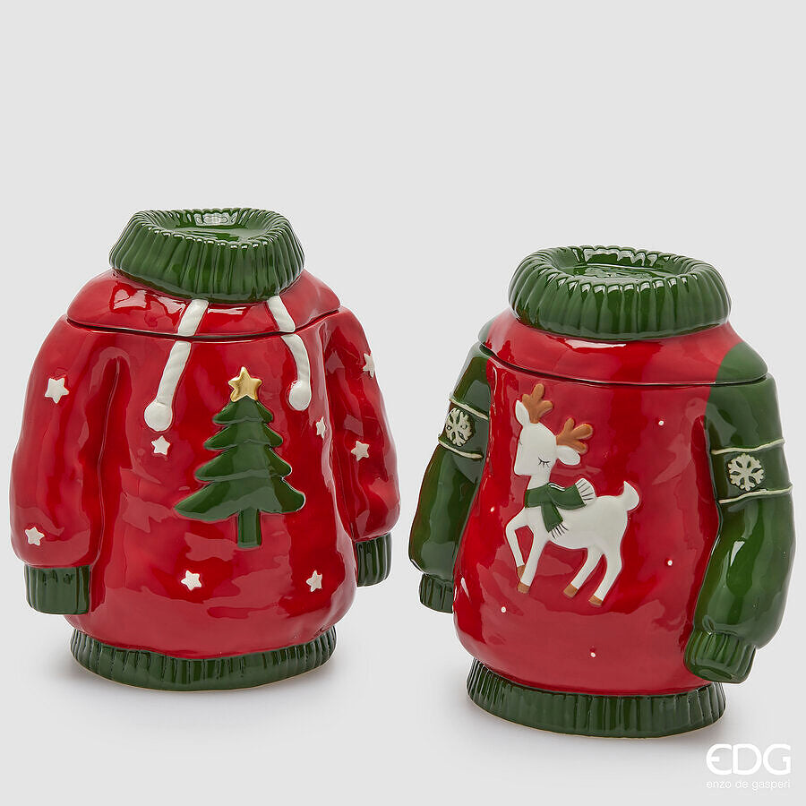 edg enzo de gasperi edg enzo de gasperi contenitore maglione di natale ass h 235 cm l 215 cm l 13 cm green red 1 pz ean 8059824540058