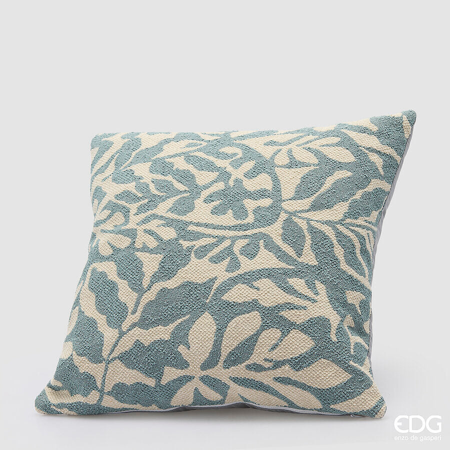 edg enzo de gasperi edg enzo de gasperi Kissen Monstera, quadratisch, 43 x 43 cm, blau-weiß, EAN 8059824624123