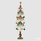 edg enzo de gasperi edg enzo de gasperi decoro albero di natale con decorazioni metallo h 125 cm green red ean 8059824542359