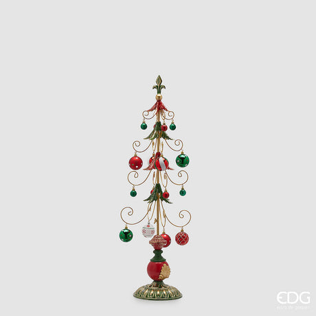 edg enzo de gasperi edg enzo de gasperi decoro albero di natale con decorazioni metallo h 91 cm green red ean 8059824542335