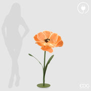 EDG Enzo De Gasperi Decoro Anemone Jumbo Led con Base H 110 Cm D 65 Cm Arancione