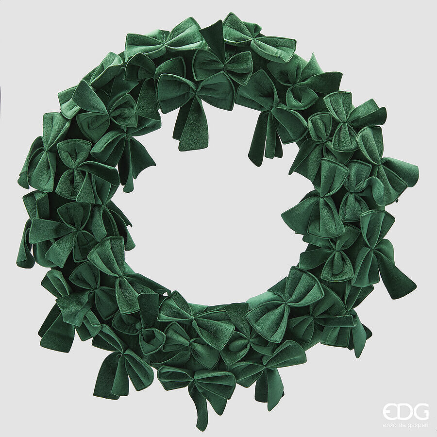 edg enzo de gasperi edg enzo de gasperi decoro corona con fiocchi natale d 75 cm green ean 8059824582096
