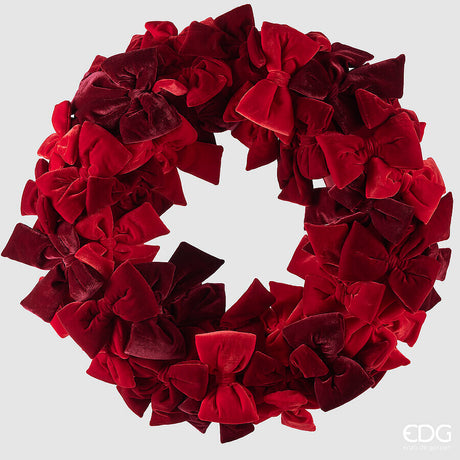 edg enzo de gasperi edg enzo de gasperi decoro corona d 76 cm fiocchi ghirlanda natalizia velluto rosso ean 8059824507068