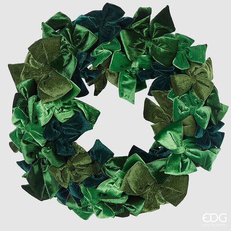 edg enzo de gasperi edg enzo de gasperi decoro corona d 76 cm fiocchi ghirlanda natalizia velluto verde ean 8059824567314