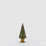 edg enzo de gasperi edg enzo de gasperi decoro decoglitter albero di natale cono h 18 cm d 65 cm poliresina verde oro ean 8059824433855