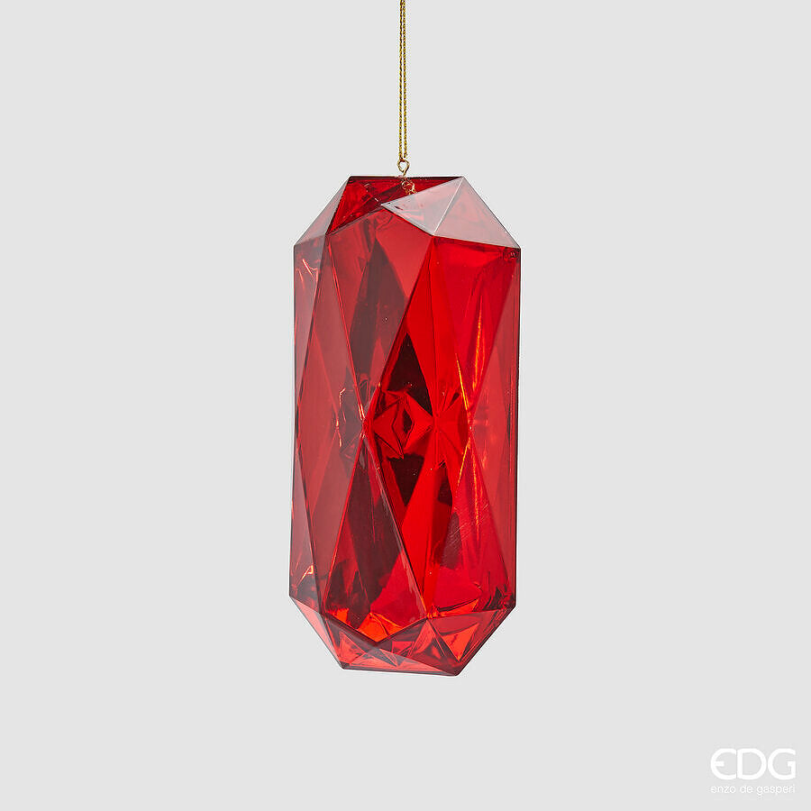 edg enzo de gasperi edg enzo de gasperi decoro diamante rettangolare di natale da appendere h 145 cm l 7 cm l 55 cm pp red ean 8059824535009