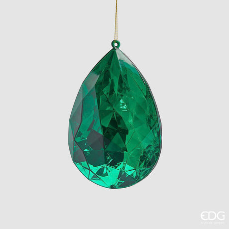 edg enzo de gasperi edg enzo de gasperi decoro diamante rettangolare di natale da appendere h 15 cm l 10 cm l 6 cm pp emerald green ean 8059824534507
