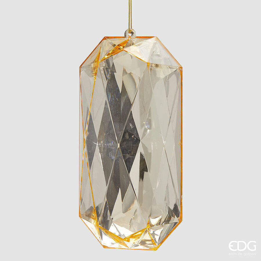 edg enzo de gasperi edg enzo de gasperi decoro diamante rettangolare di natale da appendere h 22 cm l 11 cm l 8 cm pp champagne ean 8059824534569