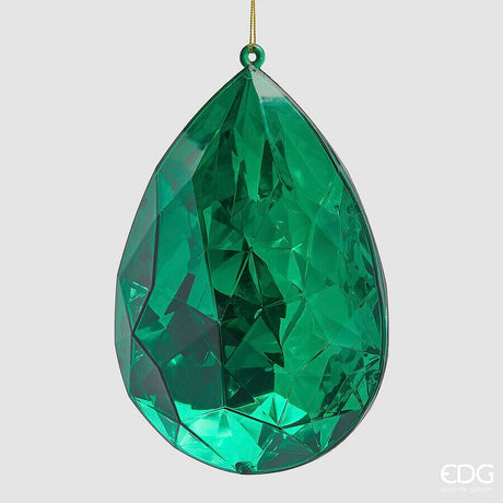 edg enzo de gasperi edg enzo de gasperi decoro diamante rettangolare di natale da appendere h 23 cm l 16 cm l 10 cm pp emerald green ean 8059824534101