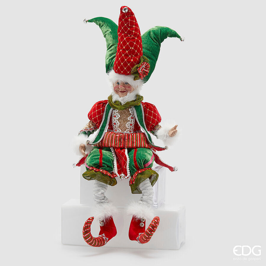 edg enzo de gasperi edg enzo de gasperi decoro elfo natale h 90 cm green red ean 8059824567253