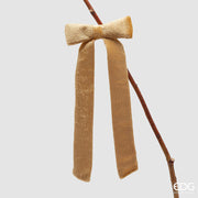 EDG Enzo De Gasperi Decoro Fiocco di Natale con Clip H 30 Cm L 13 Cm Velluto Oro