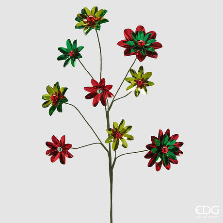 edg enzo de gasperi edg enzo de gasperi decoro natale gerbera metal ramo con 9 fiori h 74 cm verde rosso ean 8059824544445