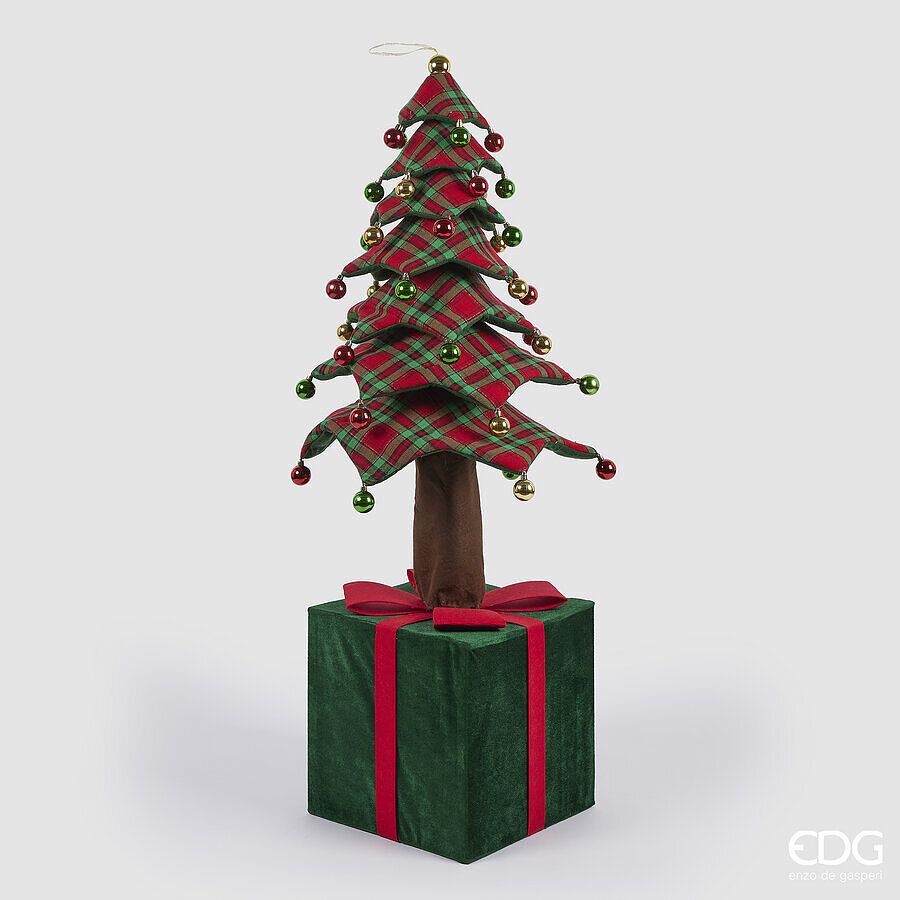 edg enzo de gasperi edg enzo de gasperi decoro pino di natale su pacco da appendere h 150 cm telescopico green red ean 8059824520937