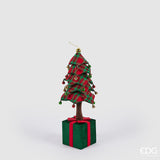 edg enzo de gasperi edg enzo de gasperi decoro pino di natale su pacco da appendere h 90 cm telescopico green red ean 8059824521071