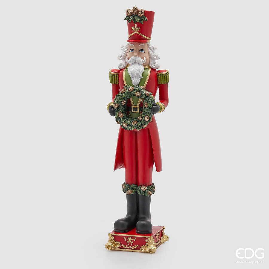 edg enzo de gasperi edg enzo de gasperi decoro soldatino natale con corona h 60 cm l 155 cm l 14 cm green red ean 8059824541437