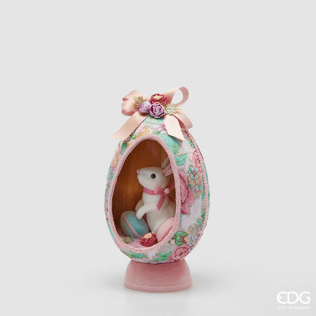 edg enzo de gasperi edg enzo de gasperi decoro uovo di pasqua con pulcino h 33 cm d 18 cm multicolor ean 8059824626004