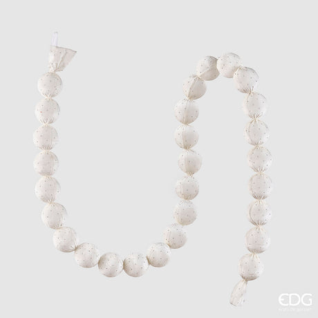 edg enzo de gasperi edg enzo de gasperi festone natalizio 28 palle brillanti avorio 6 cm l180 cm decorazione di natale ean 8059824691095