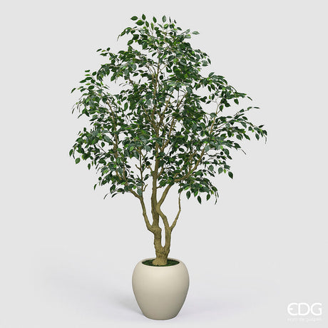 edg enzo de gasperi edg enzo de gasperi ficus beniamino vogue con vaso pianta artificiale h 240 cm verde ean 8059824607324