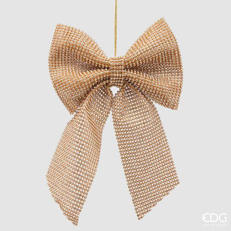 edg enzo de gasperi edg enzo de gasperi fiocco natalizio con diamanti da appendere h20 cm oro decorazione di natale ean 8059824714503