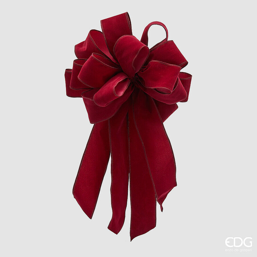 edg enzo de gasperi edg enzo de gasperi fiocco velluto di natale 15 asole d 26 cm l 51 cm tessuto burgundy ean 8059824603487