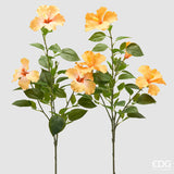 edg enzo de gasperi edg enzo de gasperi hibiscus ramo x4 con foglie pianta artificiale ass h 90 cm d 10 cm giallo o arancione 1 pz ean 8059824634429