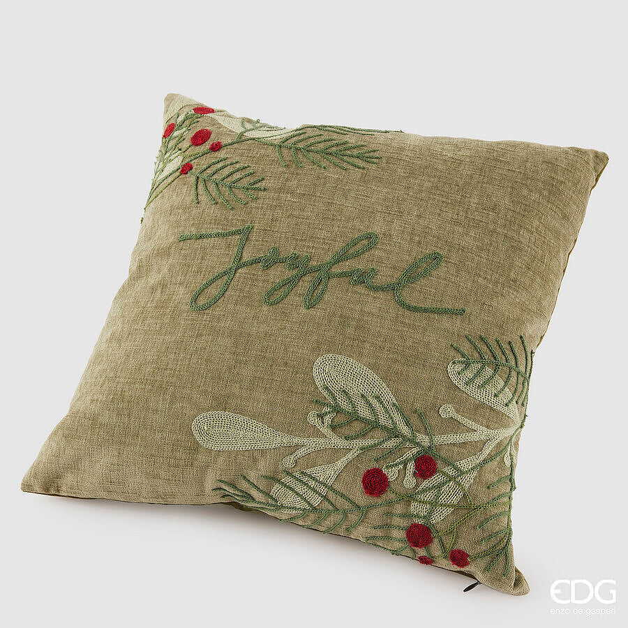 edg enzo de gasperi edg enzo de gasperi joyful cuscino quadrato natalizio 45 x 45 cm verde salvia ean 8059824549488