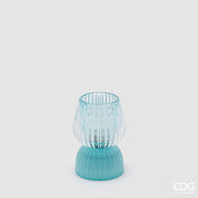 EDG Enzo De Gasperi Lampada da Tavolo Biforma a Righe Led H 13 Cm D 9 Cm IP20 Celeste