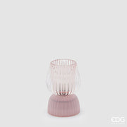 EDG Enzo De Gasperi Lampada da Tavolo Biforma a Righe Led H 13 Cm D 9 Cm IP20 Rosa