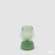 EDG Enzo De Gasperi Lampada da Tavolo Biforma a Righe Led H 13 Cm D 9 Cm IP20 Verde