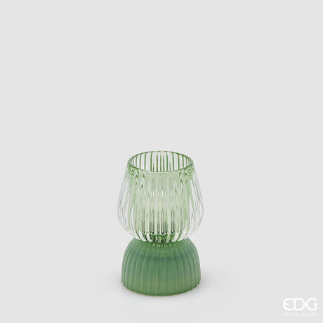 edg enzo de gasperi edg enzo de gasperi lampada da tavolo biforma a righe led h 13 cm d 9 cm ip20 verde ean 8059824630391
