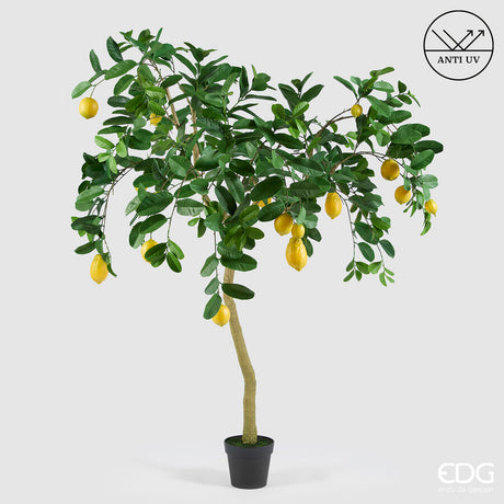 edg enzo de gasperi edg enzo de gasperi limone anti uv x19 con vaso pianta artificiale h 170 cm verde giallo ean 8059824607539