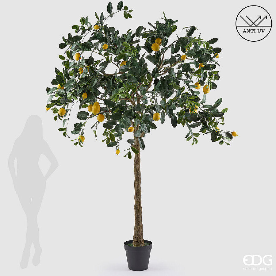 edg enzo de gasperi edg enzo de gasperi limone anti uv x31 con vaso pianta artificiale h 270 cm verde giallo ean 8059824655431