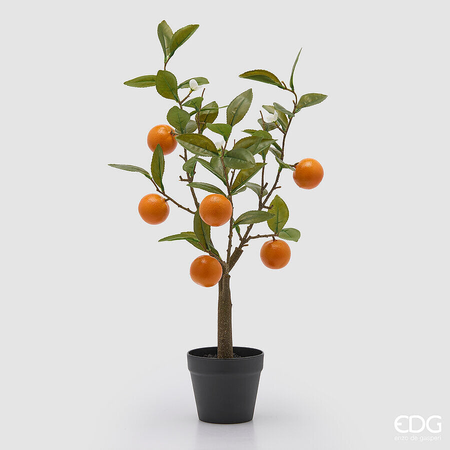 edg enzo de gasperi edg enzo de gasperi mandarini con vaso e foglie x6 pianta artificiale h 60 cm arancione ean 8059824634801