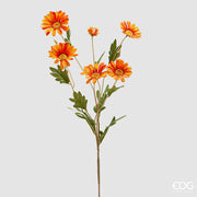 EDG Enzo De Gasperi Margherita Ramo x5 con Bocciolo H 77 Cm Pianta Artificiale Arancione