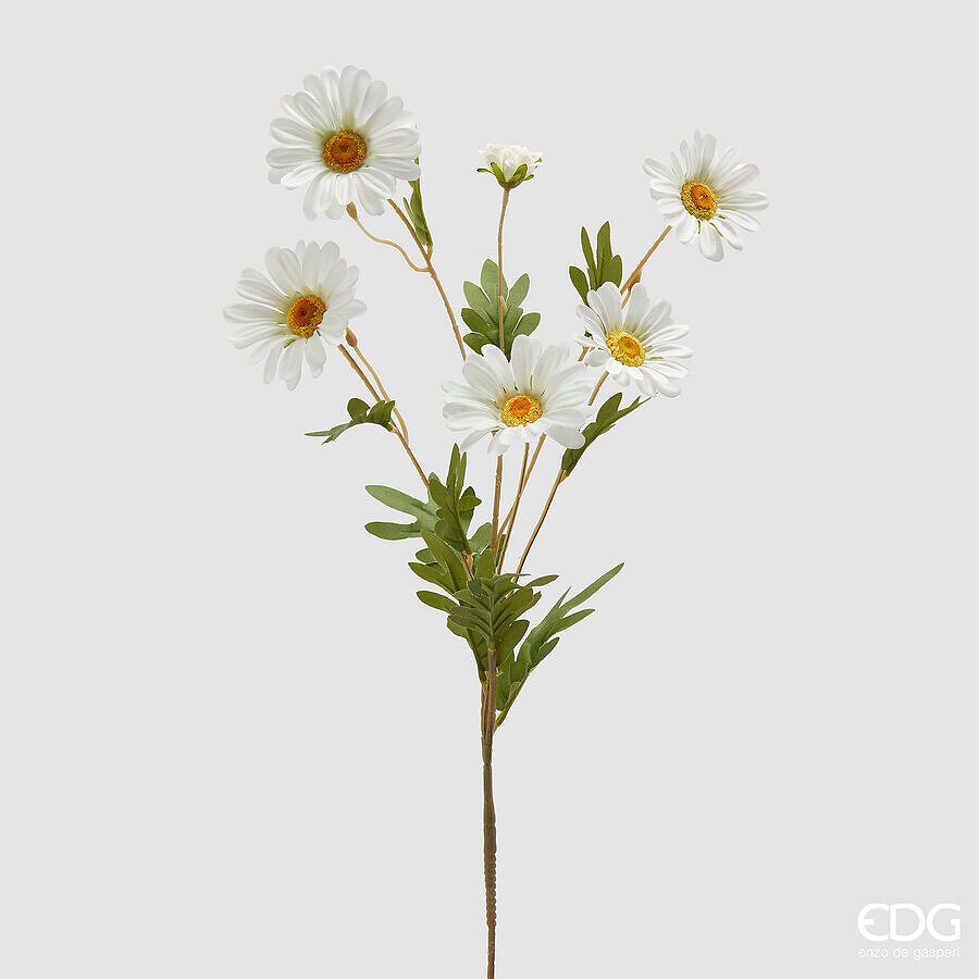 edg enzo de gasperi edg enzo de gasperi margherita ramo x5 con bocciolo h 77 cm pianta artificiale bianco ean 8059824581389
