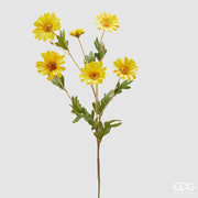 EDG Enzo De Gasperi Margherita Ramo x5 con Bocciolo H 77 Cm Pianta Artificiale Giallo