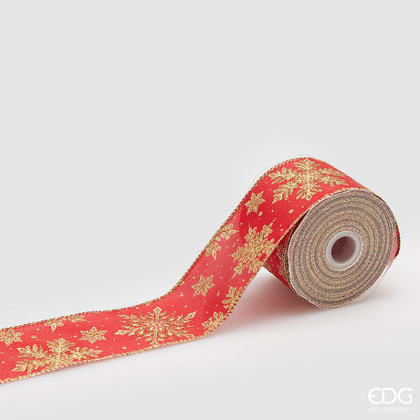 edg enzo de gasperi edg enzo de gasperi nastro fiocconeve di natale h 65 mm l 10 mt red gold ean 8059824448699
