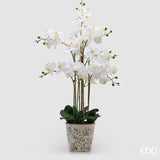 edg enzo de gasperi edg enzo de gasperi orchidea phalaenopsis x8 con bocciolo e vaso pianta artificiale h 90 cm bianco ean 8059824669285