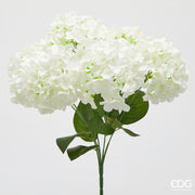 EDG Enzo De Gasperi Ortensia Bouquet x6 con Foglie H 50 Cm Pianta Artificiale Colore Bianco