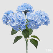 EDG Enzo De Gasperi Ortensia Bouquet x6 con Foglie H 50 Cm Pianta Artificiale Colore Celeste