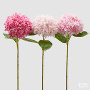 EDG Enzo De Gasperi Ortensia Ramo con Foglie Ass. H 65 Cm Pianta Artificiale Colore Rosa 1 Pz